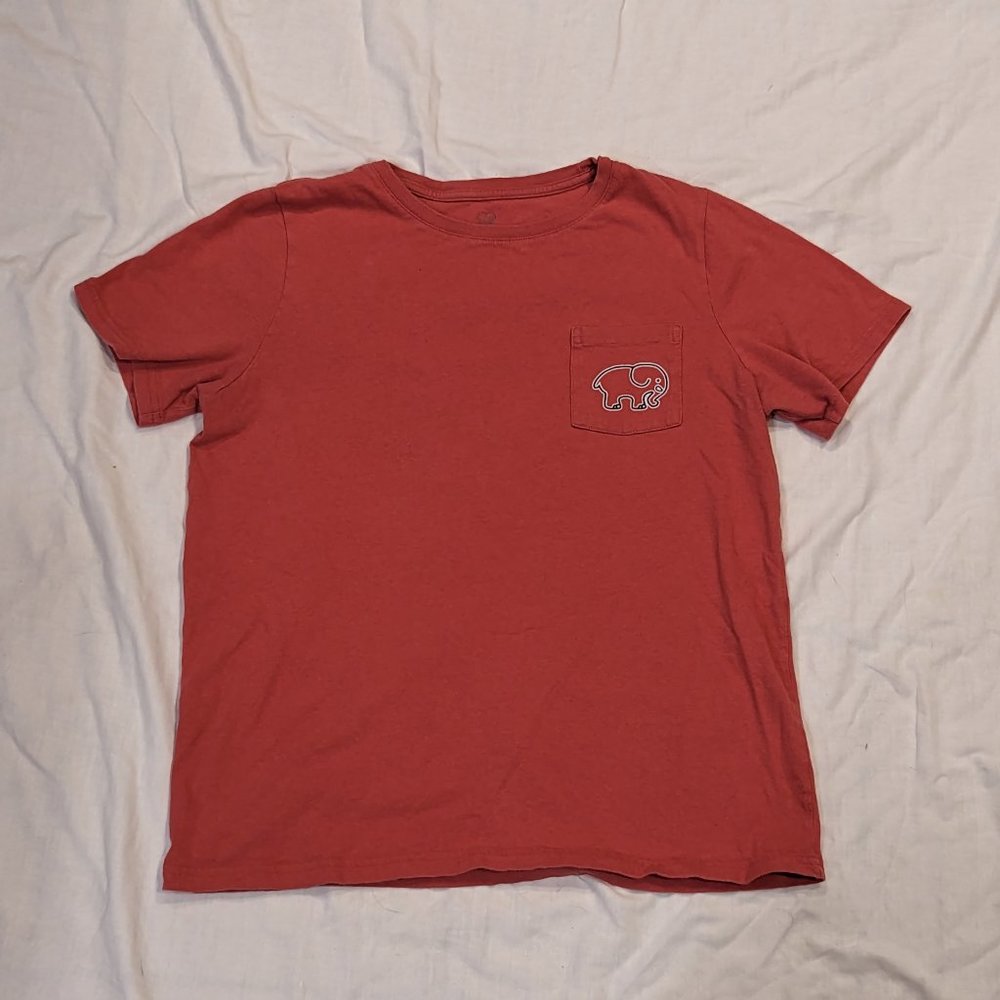 Women's Ivory Ella Orange T-shirt with Pocket Size Medium, Elephant Graphic